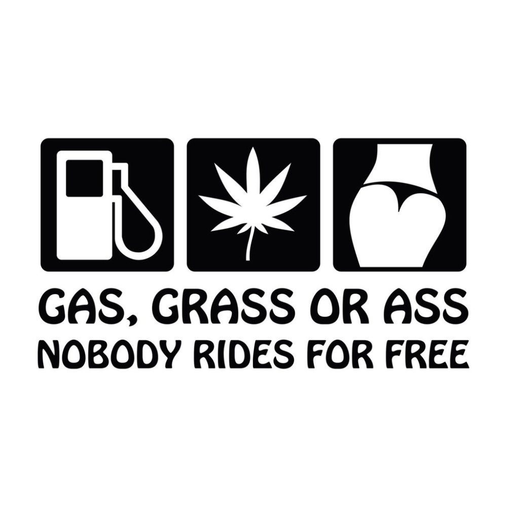 Vinyl Decal for Window - Gas, Grass or A$$